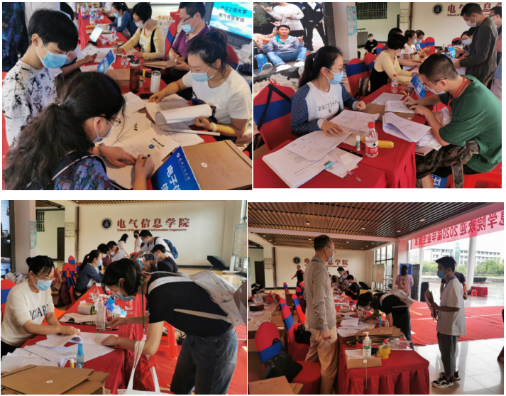 (图为学院教师坚守大本营为员工答疑解惑)